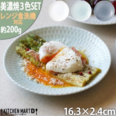 ふるさと納税 瑞浪市 【3色SET】美濃焼 さざなみ 16皿 16.3×2.4cm 200g