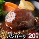 【ふるさと納税】ハンバーグ 20個 デミグラス 簡単調理 小分け 個包装 本格鉄板焼き デミソース 牛肉 冷凍 温めるだけ 湯せん 時短 惣菜 訳あり サイズ不揃い ひと手間 アレンジ カフェ風 大阪府 泉佐野市 送料無料 肉の泉佐野