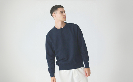 ニット アンユースレス プレーン クルーネックスニット 服 洋服 ファッション ビジネス カジュアル  耐久性 上品 コーマ糸 無撚糸コットン 洗濯可能 墨田区 東京都 オフ/L規