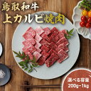 【ふるさと納税】 鳥取和牛 上カルビ 焼肉 300g ～ 2kg (500g×4) 国産 ブランド牛 牛肉 カルビ 希少 和牛 黒毛和牛 肉 上カルビ 焼肉 BBQ 冷凍 鳥取県 倉吉市