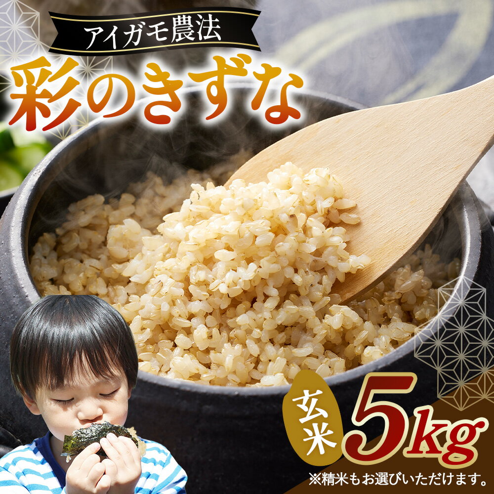 【ふるさと納税】【アイガモ農法のお米】ガバレ農場「彩のきずな」5kg　玄米　精米歩合指定OK ／ 米 精米 玄米 お米 コメ こめ おこめ kome okome 国産米 10キロ ご飯 ブランド米 美味しい 無農薬 農薬不使用 化学肥料不使用 自然農法 取り寄せ グルメ 埼玉県 No.096