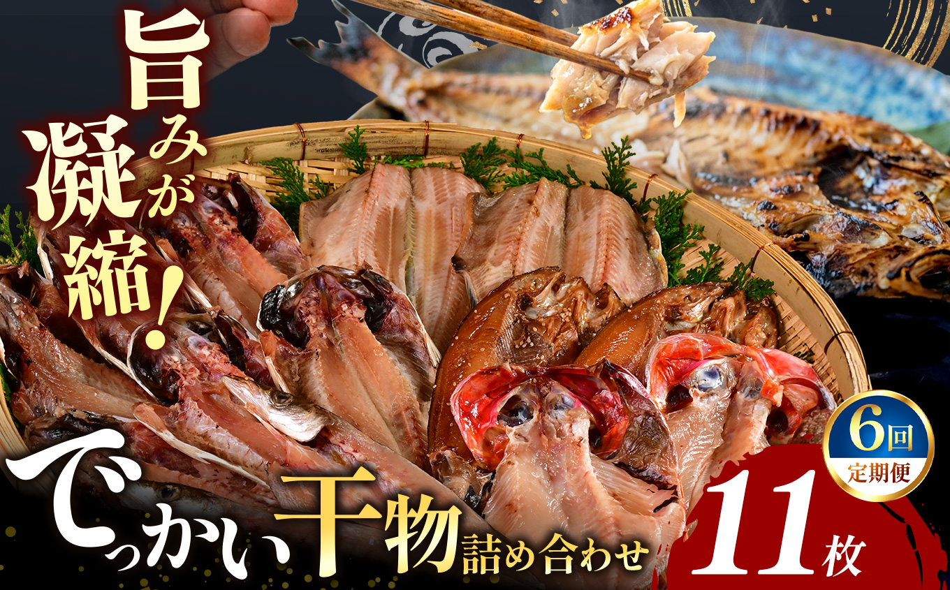 大島水産の「でっかい干物詰合せ定期便（年6回）」 あじ ほっけ 金目鯛 赤魚 開き ひらき ひもの みりん干し 定期便 冷凍 伊豆 ギフト 御歳暮 御中元