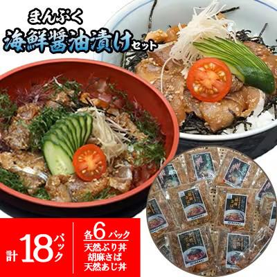 ふるさと納税 松浦市 【流水解凍だけの簡単調理】まんぷく海鮮醤油漬けセット 各6パック