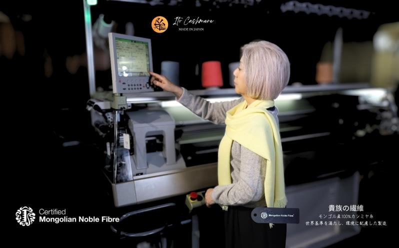 『Noble Fibre』100％カシミヤ・マフラー レモンイエロー G3328