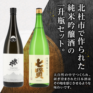 七賢 【天鵞絨(ビロード)の味　純米吟醸】＆武の井 【純米吟醸　ひとごこち】純米吟醸一升瓶セット 【七賢】 日本酒 純米吟醸 1800ml 一升瓶 2本 セット 七賢 天鵞絨(ビロード)の味 武の井 