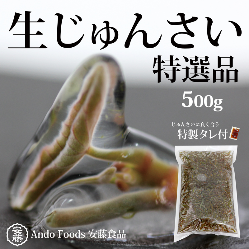 特選生じゅんさい500g ゆずタレ2個 《冷蔵》（2025年5月上旬頃～7月下旬までに発送予定） 令和7年産 2025年産 先行受付  秋田県産 三種町産