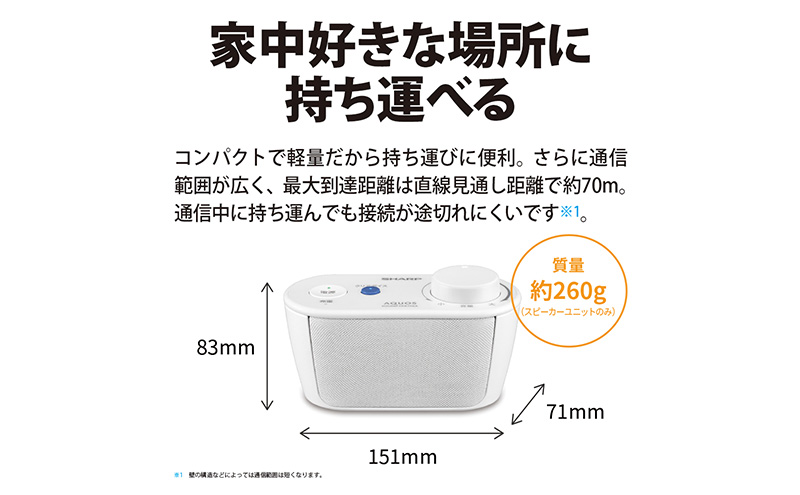 シャープ SHARP アクオス AQUOS サウンドパートナー AN-WSP1 手元