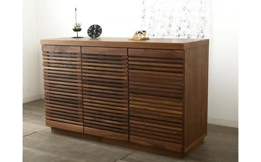 大川家具 ジャギー120リビングボード ウォールナット 台輪