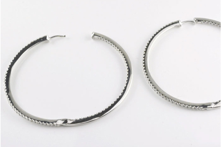 ダイヤモンド フープピアス 1ペア 1セット [シエロ 山梨県 中央市 21470920] プラチナ ピアス プラチナ900 中折れ pt pt900 エタニティ サークル No.75000we-p