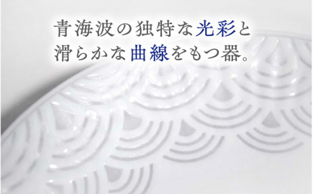 【波佐見焼】青海波グレー プレート Lサイズ ２個セット【聖栄陶器】[TG29]