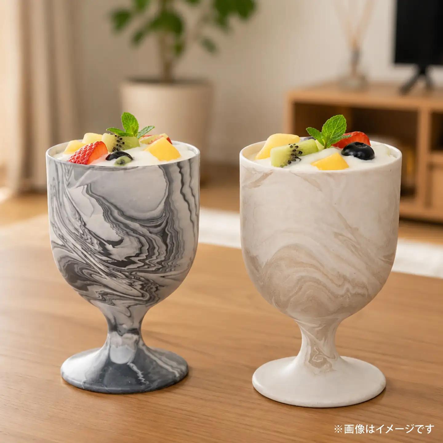 【美濃焼】likestone goblet（ゴブレット）ブラック＆ホワイト 【芳泉窯】 酒杯 ワイン 脚付き[MBQ028]