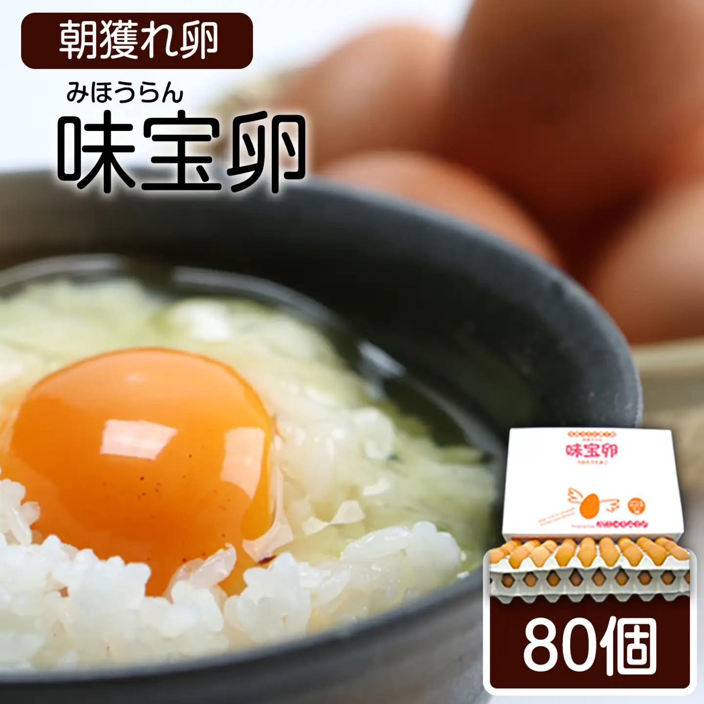 朝獲れ卵 味宝卵 (80個) 卵 Lサイズ 鶏卵 野上養鶏場《90日以内に出荷予定(土日祝除く)》