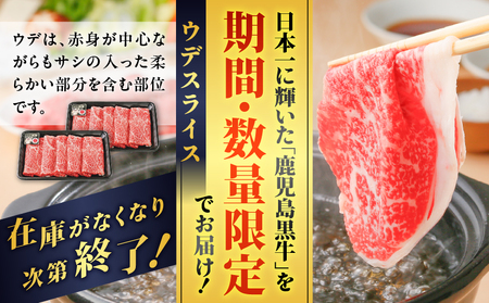 【 期間 ・ 数量限定 】鹿児島 黒牛 ウデスライス セット （ 計600g ） K127-015 牛 牛肉 肉 鹿児島黒牛 鹿児島黒牛ウデスライス ウデ肉 期間限定 和牛 和牛日本一 日本一 ブラン