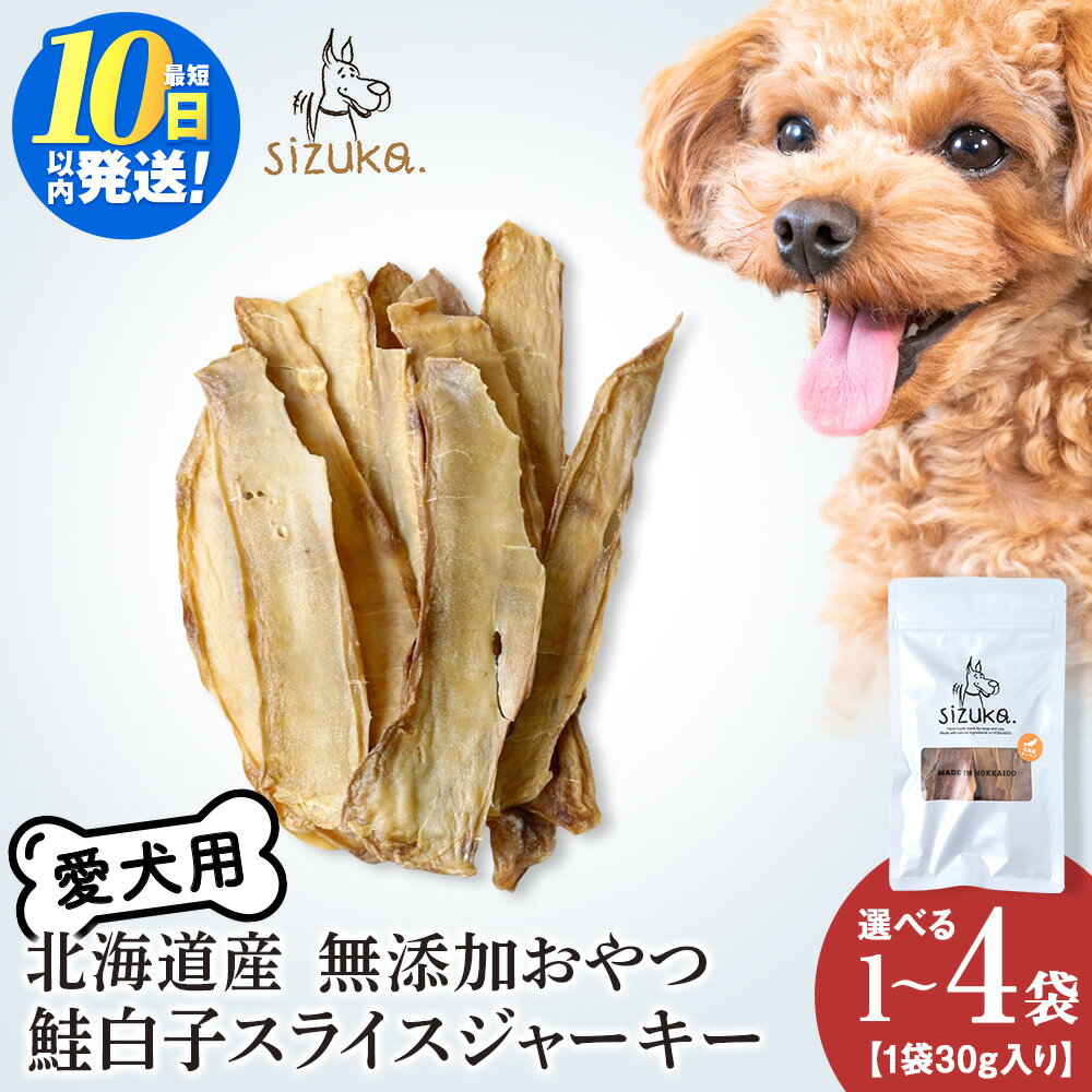 【ふるさと納税】愛犬用　無添加おやつ　鮭白子スライスジャーキー 選べる1〜4袋 1袋30gサーモン 鮭 ドッグフード ペット おやつ ジャーキー 無添加 北海道ふるさと納税 ふるさと納税 北海道 千歳市【北海道千歳市】ギフト ふるさと納税