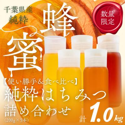 ふるさと納税 大網白里市 千葉県産「季節の厳選はちみつ」200gボトル×5本【ランダムにセレクト】