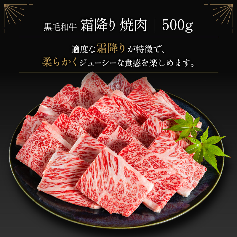 ＜肉質等級4等級以上＞黒毛和牛 霜降り 焼肉 計500g 牛肉 BBQ 国産 宮崎県産【B651-30】