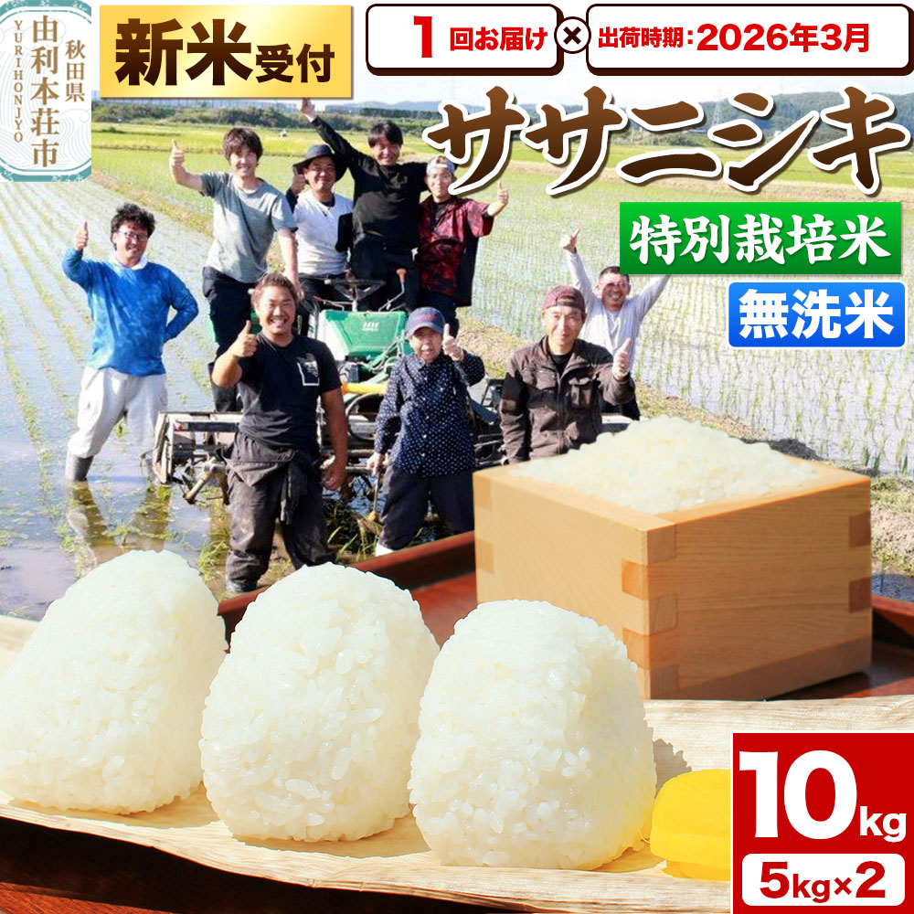 《新米受付》令和7年産【無洗米】特別栽培米 ササニシキ 10kg（5kg×2袋）秋田県産【2026年3月出荷】