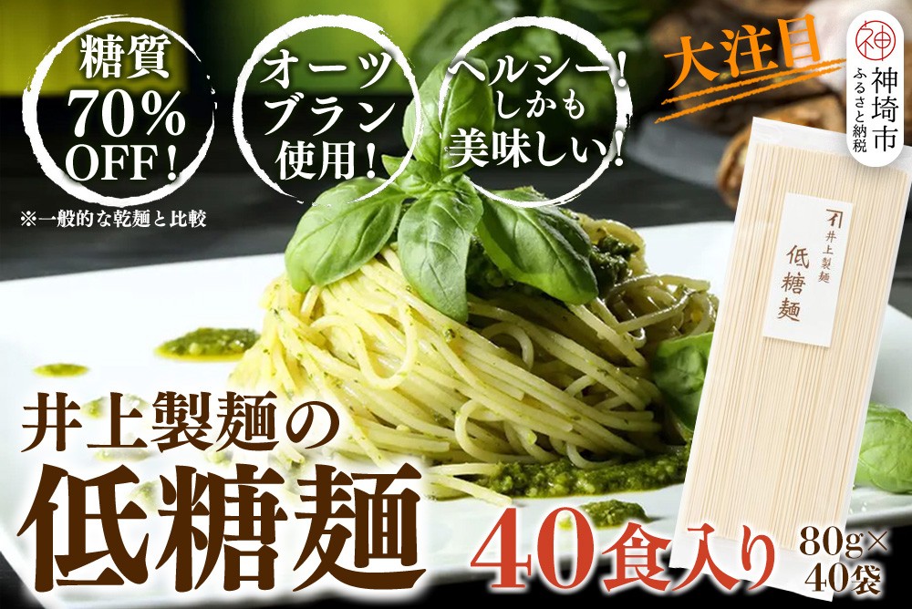 
低糖麺 40入 【九州 佐賀県 名産品 神埼めん 糖質70％OFF 低糖質麺 糖質制限の方 ダイエットにおすすめ】(H057108)
