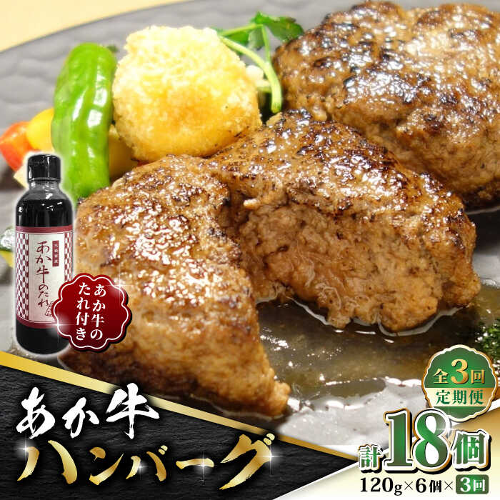 【ふるさと納税】【全3回定期便】あか牛 100％ハンバーグ セット 120g×6個【有限会社 三協畜産】[ZEB049]