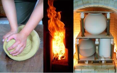 萩焼 スカイブルーリムパスタ皿｜HG000955