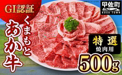 【特選焼肉用500g】くまもとあか牛〈GI認証〉- 肉 お肉 牛肉 くまもとあか牛 あか牛 和牛 焼肉 霜降り 特選 厳選 GI認証 冷凍 国産 九州産 熊本県産 熊本県 甲佐町【価格変更】