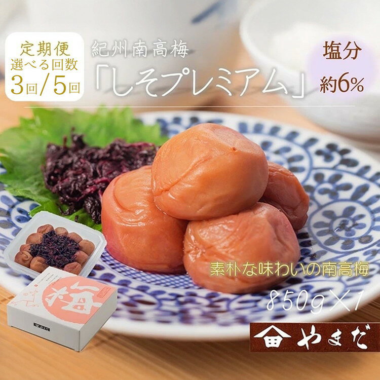 【ふるさと納税】＼選べる配送回数／【定期便】紀州南高梅しそプレミアム塩分約6％（850g） | ふるさと納税 梅干し 南高梅 和歌山 梅 減塩 しそ漬け お粥 お茶漬け ご飯のお供 和歌山県 美浜町