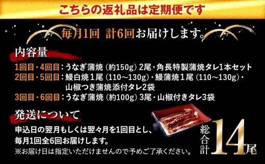 鰻葉亭オリジナルうなぎ定期便　毎月お届け全６回 Y014_イメージ2