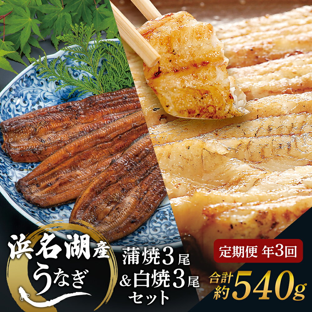 【ふるさと納税】うなぎ 定期便 国産 4ヶ月毎 計6尾 蒲焼 白焼き 浜名湖産 鰻 ウナギ タレ 山椒付き 食べ比べ 海老仙 浜松市 静岡県