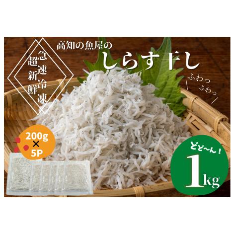 【四国一小さなまち】★カネアリ水産★ふわっふわ！土佐のしらす干し　1kg（約200g×5パック）　しらす しらす干し じゃこ ちりめんじゃこ ちりめん 干し 魚介 魚介類 栄養 栄養満点 離乳食 土佐