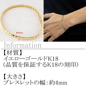 18金 ブレスレット スタッズ 太め 幅広 バングル 18.5cm ゴールド 中折れ式 地金 イエローゴールドK18 18k ジュエリー 普段 使い おしゃれ 人気250407tp200y SWAA2
