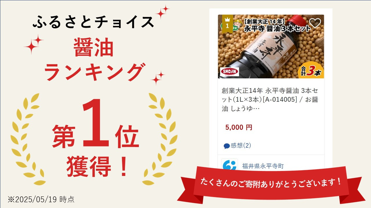 3本セットにて １位を獲りました！