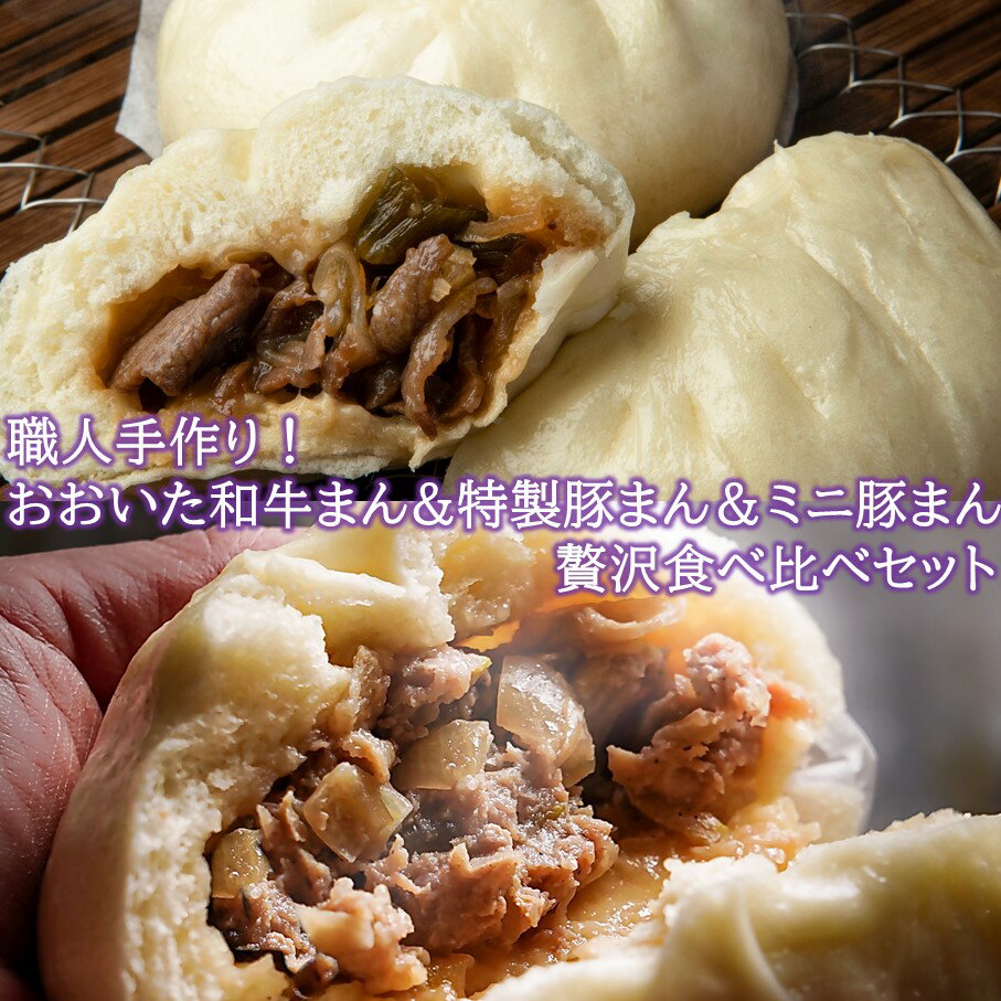 【ふるさと納税】職人手作りの「おおいた和牛まん&特製豚まん&ミニ豚まん 贅沢食べ比べセット」