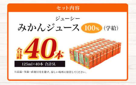 ジューシー みかんジュース 100% (学給) 125ml×40本