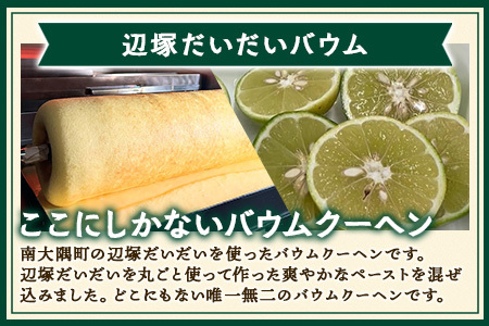 カットバウム３種×２個(計24カット)｜菓子 おかし 焼き菓子 スイーツ デザート バウムクーヘン 食品 人気 おすすめ 柑橘系 プレーン たんかん 辺塚だいだい SH-1