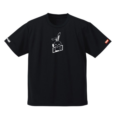 JTTA公認　卓球ユニフォーム【男女兼用(ドライ):140サイズ】うさぎ　ブラック