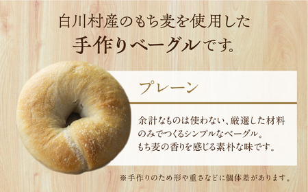 白川郷産 もち麦使用 ベーグル（プレーン）10個セット アオイロ・ベーグル もちもち ベーグル 国産 小麦 もち麦 使用 冷凍 個包装 アオイロ・カフェ 岐阜県 白川村 白川郷 世界遺産 手作り パン