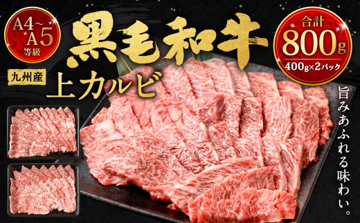 
A4～A5限定 九州産黒毛和牛上カルビ800g (400g×2パック) 国産 和牛 牛肉
