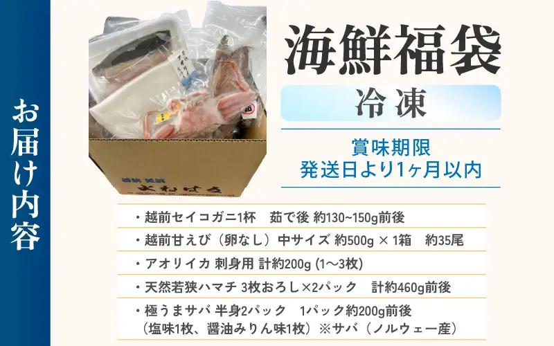 海鮮福袋 満喫セット 5種（カニ エビ イカ サバ ハマチ）【海鮮 絶品】 [m17-d010]