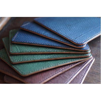 ふるさと納税 女川町 女川銀鮭レザーのコースター 3点セット(縹・深碧・錆) |  | 03