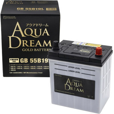 【ふるさと納税】AQUADREAM GOLD 自動車始動用バッテリー 充電制御車対応 55B19L 1個【配送不可地域：沖縄県】【1608258】