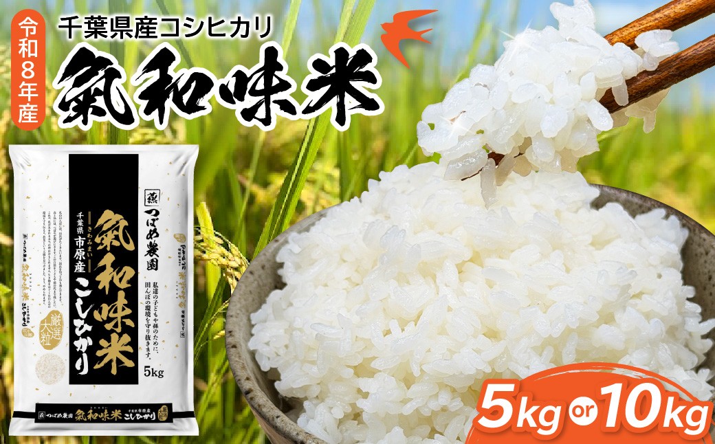 
                  【選べる内容量】令和8年産「気和味米」千葉県産コシヒカリ 白米（5kg / 10kg）
                
