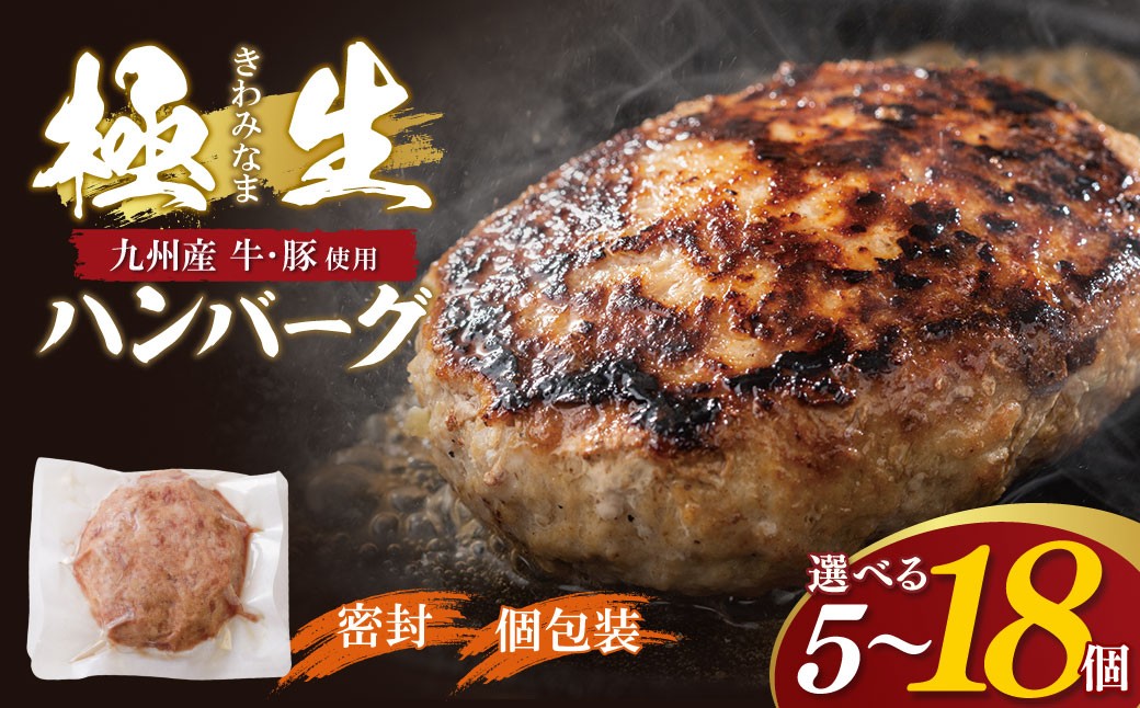 
                  極生ハンバーグ  5個～18セット 博多若杉 ハンバーグ 肉汁 焼くだけ 簡単調理 ごちそう 個包装 ギフト 贈答 牛肉 国産 九州産 和牛 人気 おすすめ 冷凍 ブランド 絶品 高級 高品質 お歳暮 福岡 福智 福智町 人気 お惣菜 お弁当 Y61 ★レビューキャンペーン開催★
                