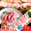 【ふるさと納税】【6回定期便】豚肉 焼肉用（バラ・肩ロース）約1.2kg（約300g×4pc）【吉里精肉】[ZEW097]