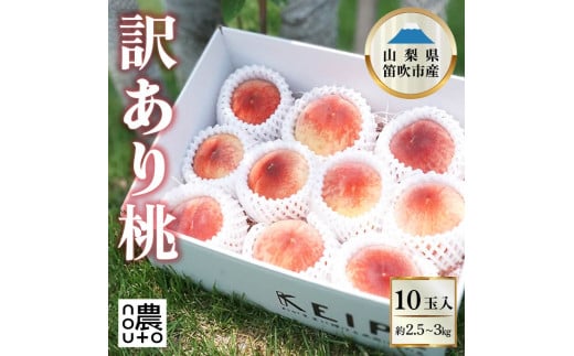 ＜25年発送先行予約＞訳あり桃10玉以上　2.5㎏～3.5㎏ 154-049