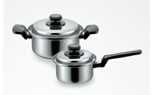 
HC-2PG ヘルシークック 片手鍋14cm & 両手鍋18cm FC020064
