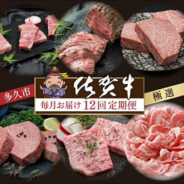 【ふるさと納税】【毎月お届け 肉の定期便】 極選 佐賀牛 全12回 月替り 計15.3kg お届け 食べ比べ サーロイン ハンバーグ ヒレ ステーキ カルビ 焼肉 肩ロース しゃぶしゃぶ すき焼き ローストビーフ 定期便 j-17