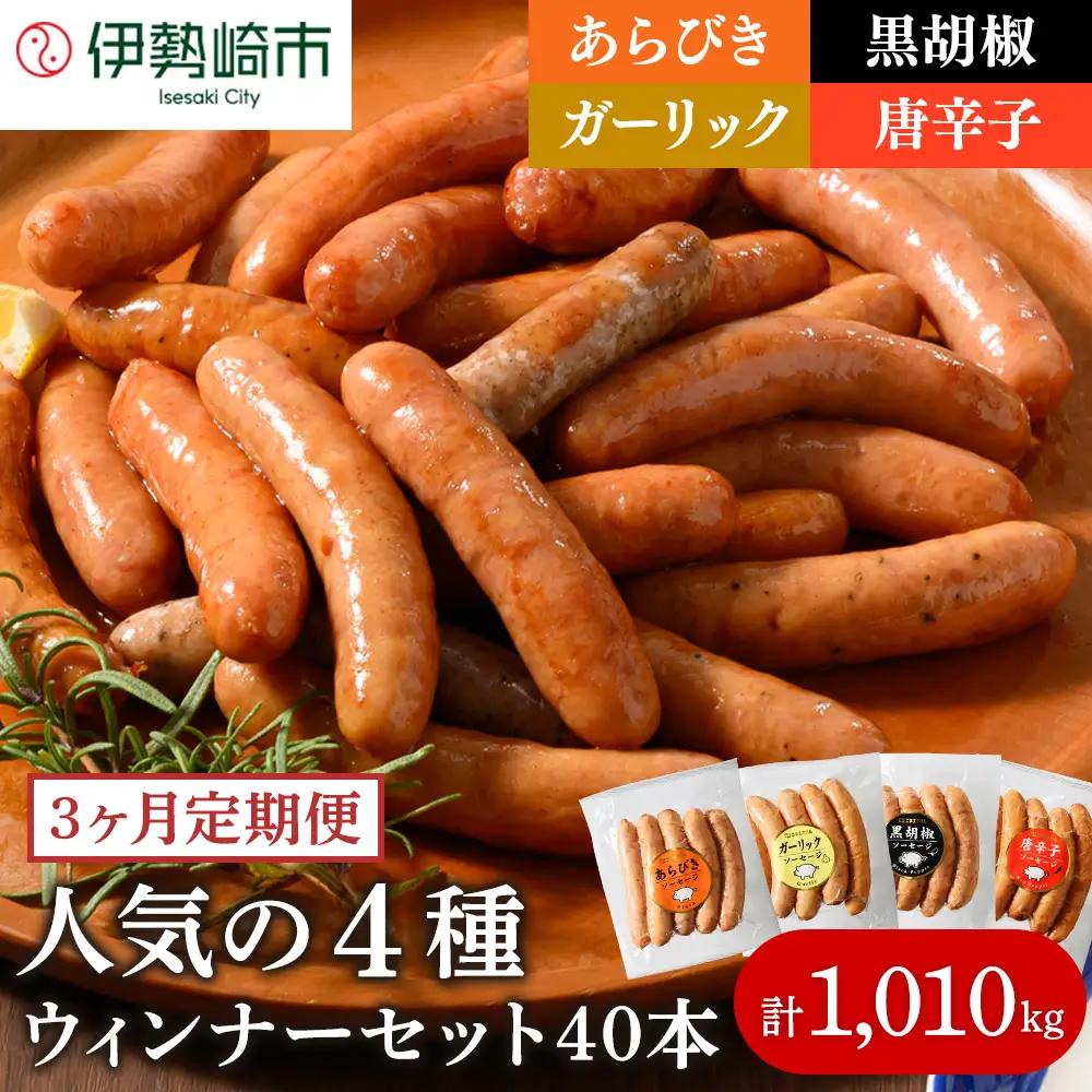 【定期便3ヶ月】ウインナー充実セット 4種類 ｜ BBQ バーベキュー アウトドア キャンプ 肉 豚肉 惣菜 詰め合わせ お弁当 朝食 食べ比べ 真空パック ソーセージ ウィンナー※2026年1月上旬頃より順次発送予定