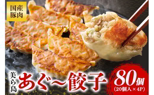 美ら島あぐー餃子 80個セット 20個入×4パック 絶品 こだわり 豚 肉 国産 ごはん おかず お弁当 冷凍 ぎょうざ ギョウザ 小分け BBQ ギョーザ 惣菜 晩酌 ギフト 手作り 生餃子 豚肉 