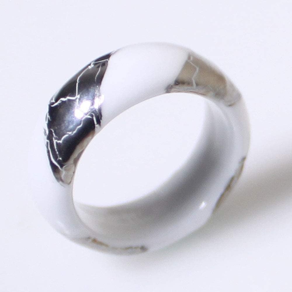 【ふるさと納税】伊万里焼強化磁器指輪（白金彩貫入斜め縞白色）【要選択】 029-H773