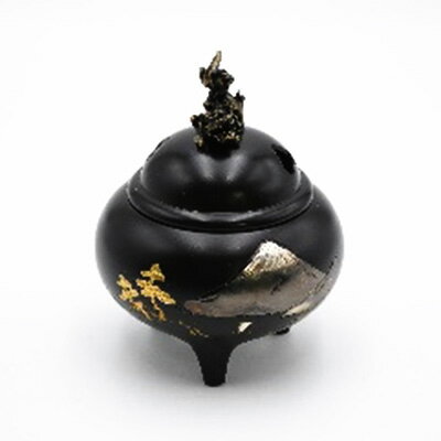 【ふるさと納税】【高岡銅器】彫金香炉 富士山（獅子蓋） 民芸品 工芸品 雑貨 日用品 末広がり 縁起物 象徴 伝統工芸士 桐箱入り